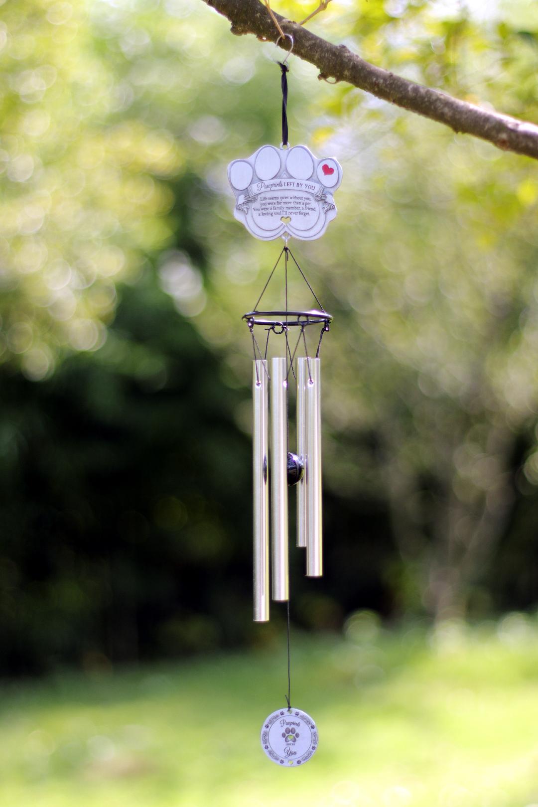 "Pawprints Left By You" Pet Memorial Windchime