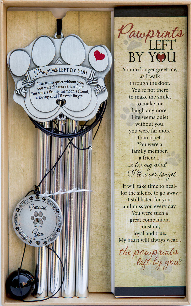 "Pawprints Left By You" Pet Memorial Windchime