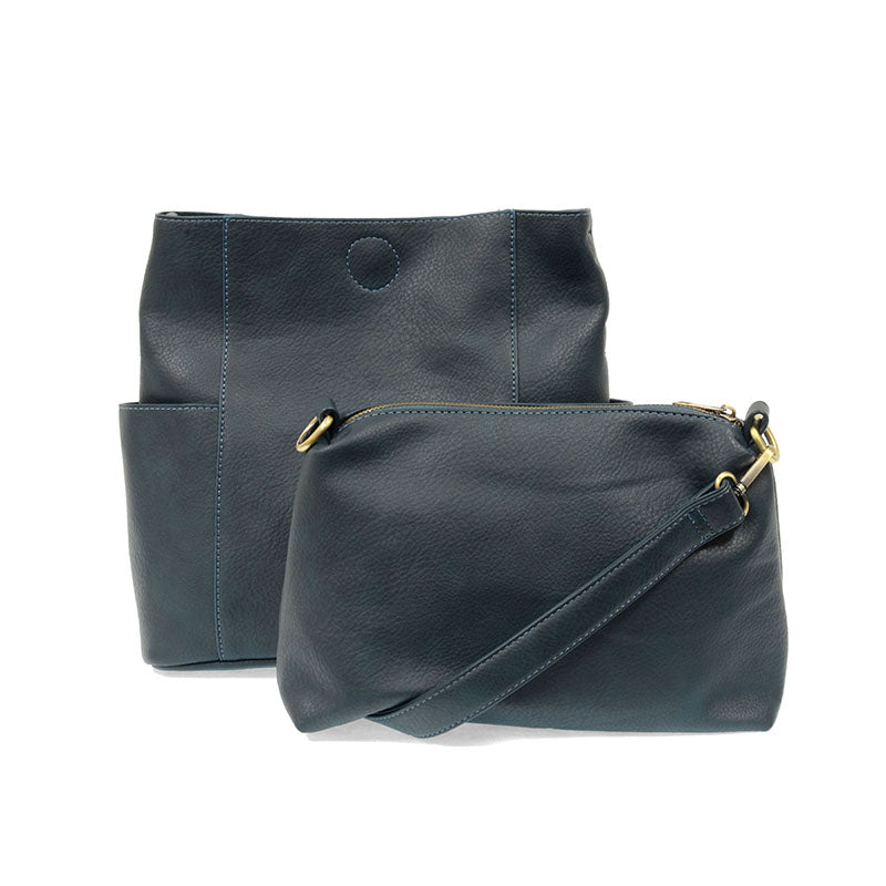Dark Cyan Kayleigh Side Pocket Bucket Bag