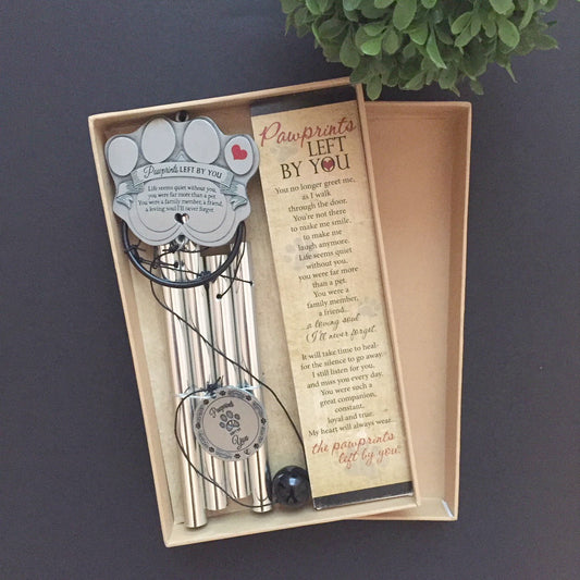 "Pawprints Left By You" Pet Memorial Windchime
