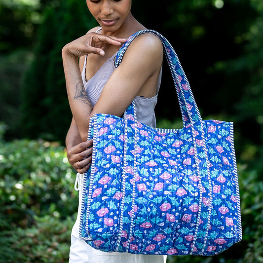 Quilted Tote Bag - Rich Primrose